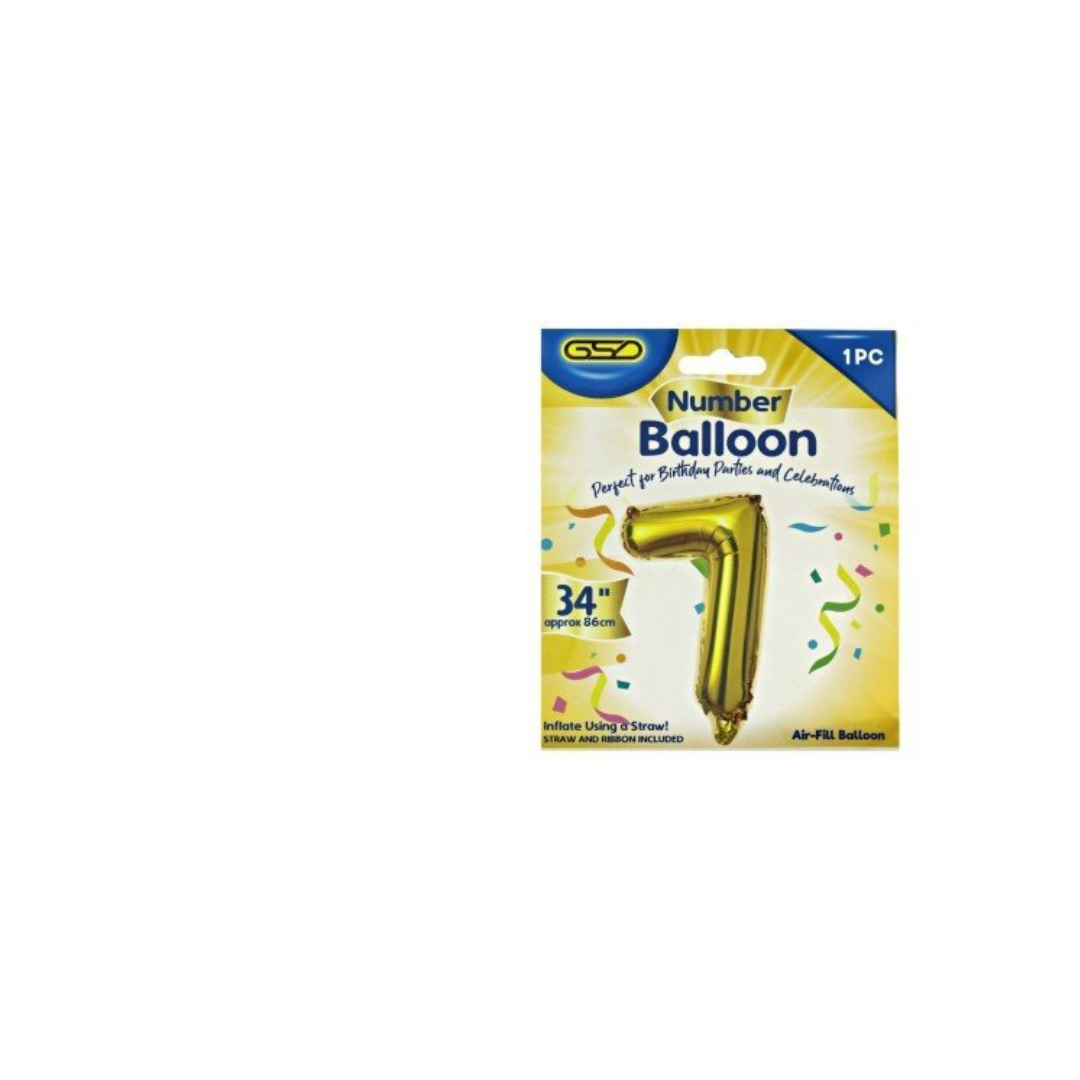 GSD Numbered Balloons Gold (Pack of 1)