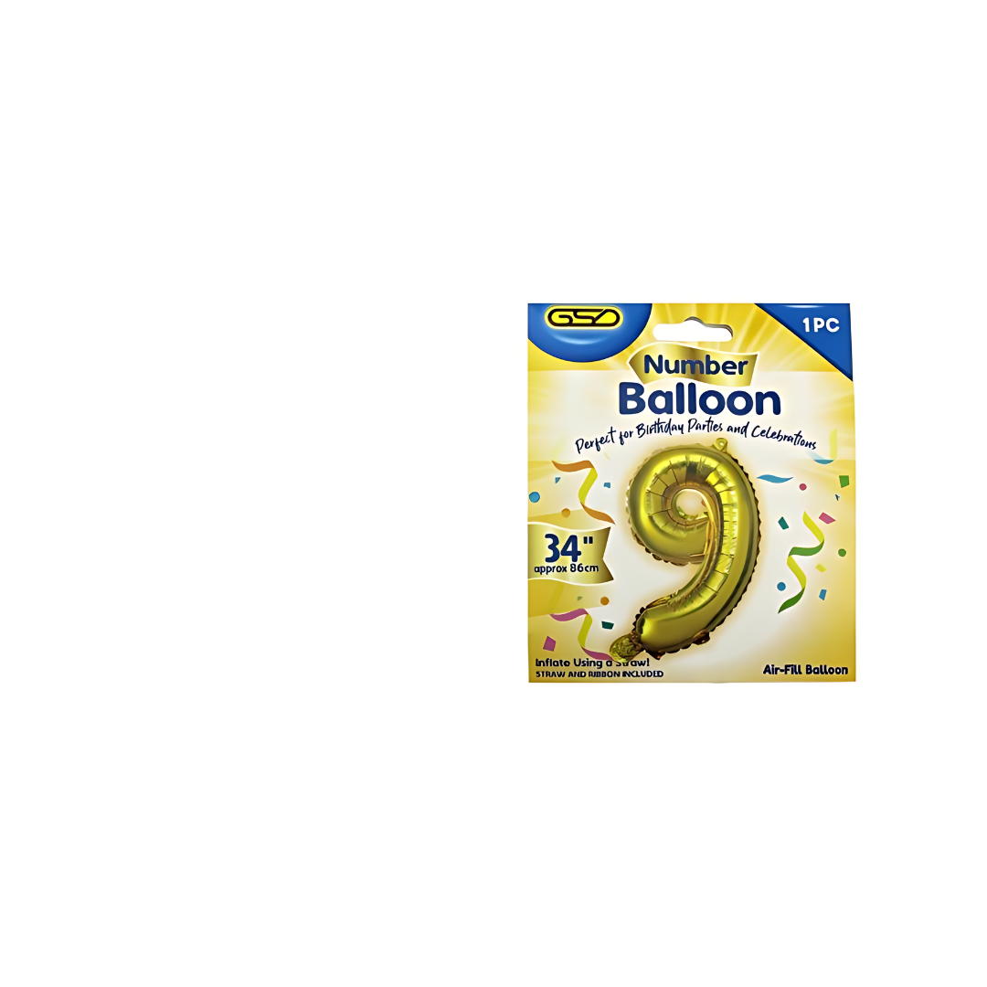 GSD Numbered Balloons Gold (Pack of 1)