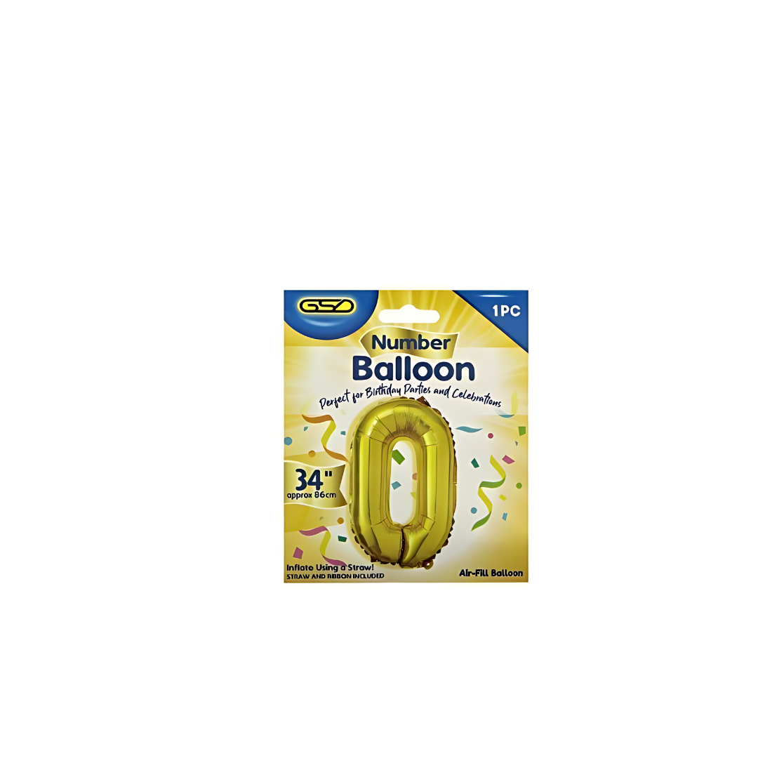 GSD Numbered Balloons Gold (Pack of 1)