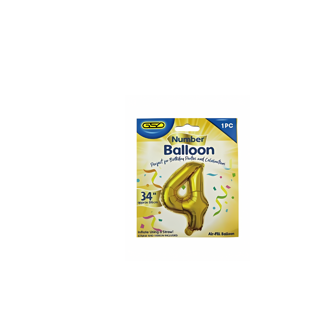 GSD Numbered Balloons Gold (Pack of 1)