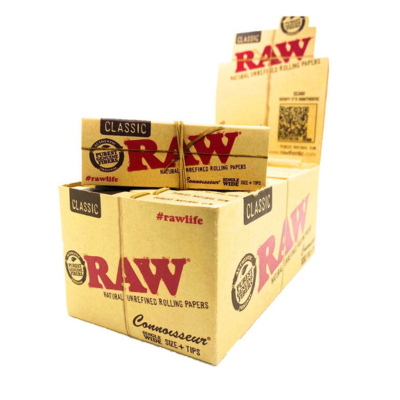 Raw Connoisseur Single Wide Rolling Paper (Pack of 24)