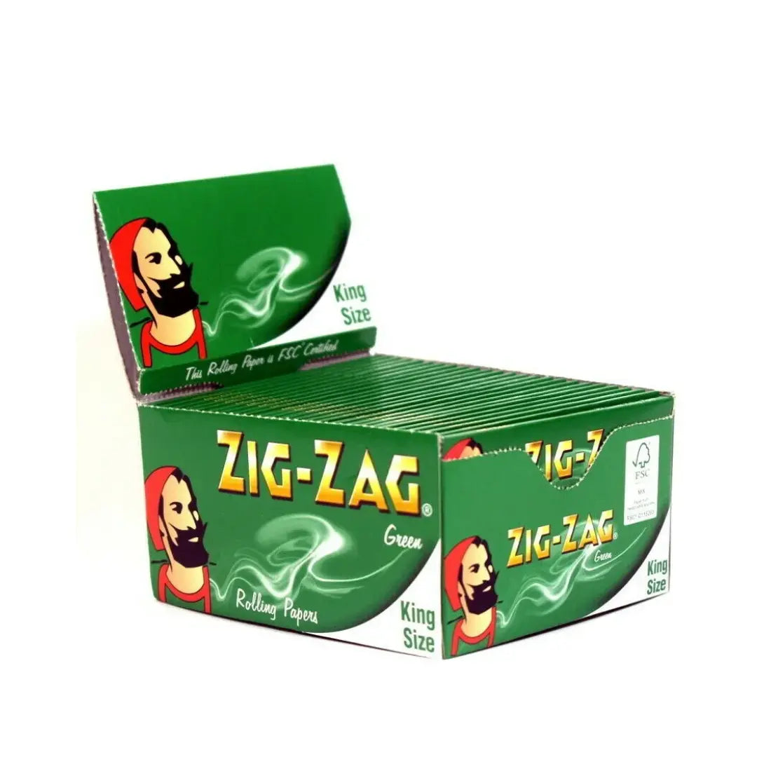 Zigzag Green King Size Rolling Paper (Pack of 50) Zigzag