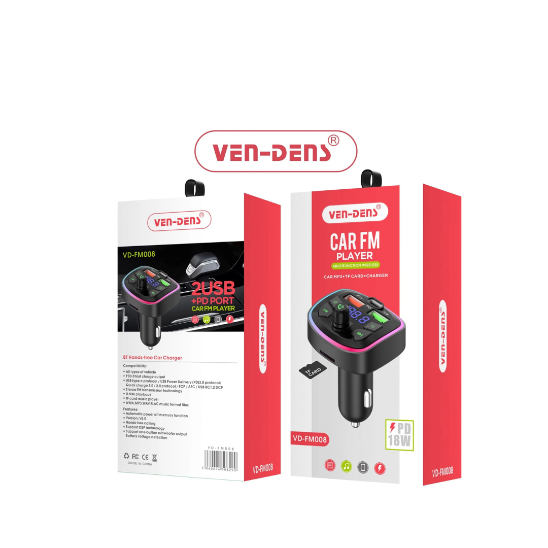 Ven-Dens FM Transmitter PD 18W Car Charger(VD-FM008)