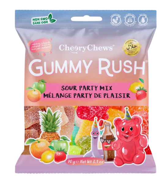 Gummy Rush Sour Party Mix 90g (Pack of 12)