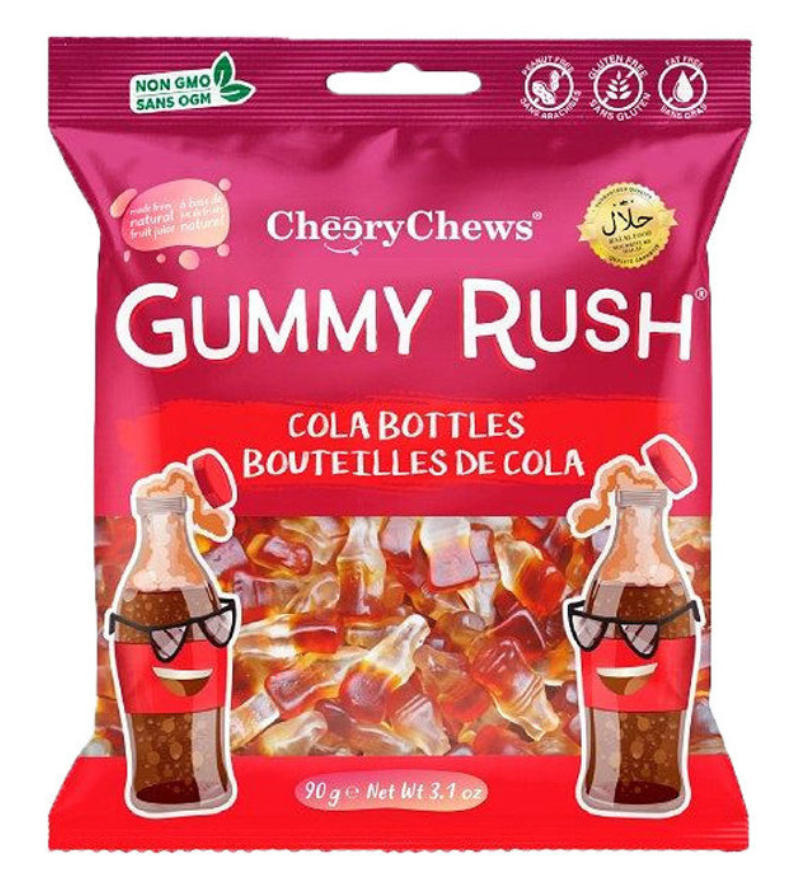 Gummy Rush Cola Bottles 90g (Pack of 12)