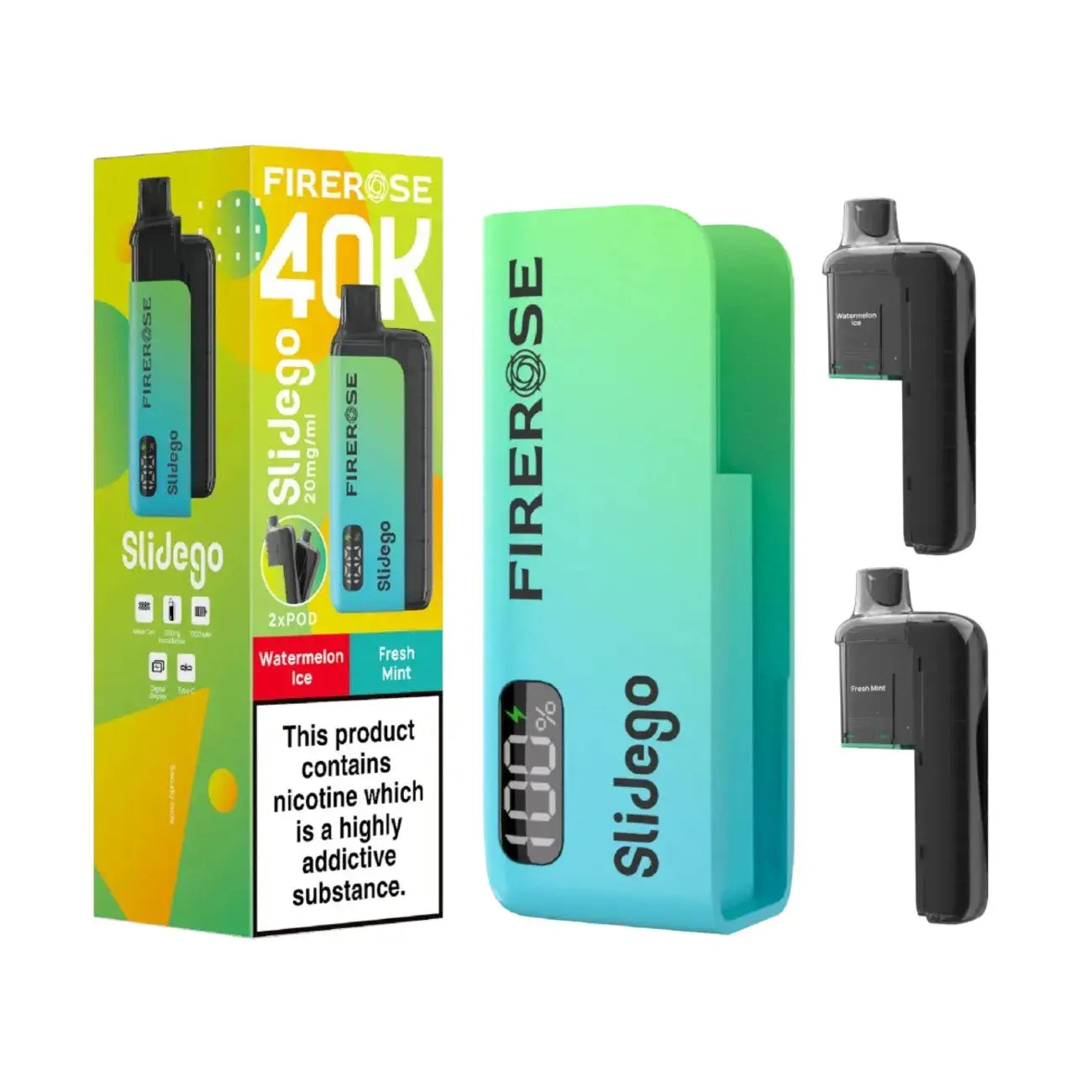 Firerose SLIDEGO 40K Prefilled Pod Kit (Pack of 5)