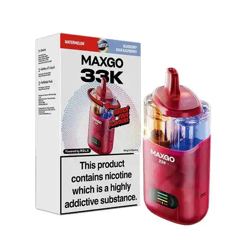 Relx Max-Go 33K Puffs Pre-Filled Pod Kit (Pack of 3) Relx