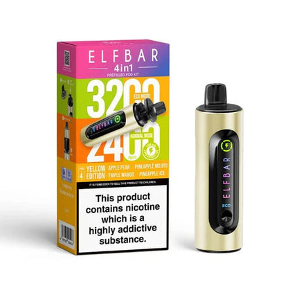 ElfBar 4 in 1 3200 Puffs Pre-Filled Pod Kit (Pack of 5) Elf Bar
