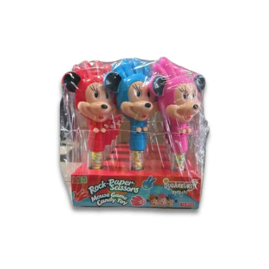 Sugar Burst Rock Paper Scissors Mouse Game Candy Toy (Pack of 12)