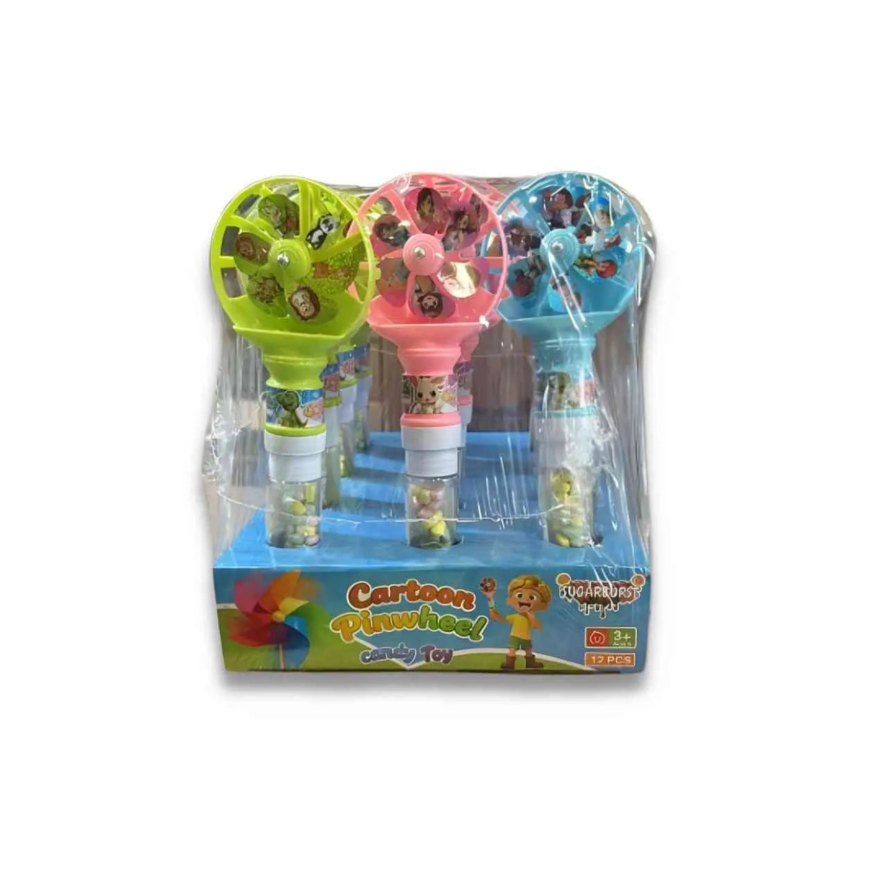 Sugar Burst Cartoon Pinwheel Candy Toy (Pack of 12)