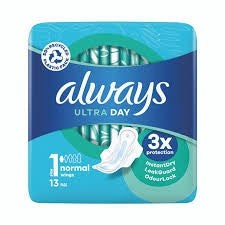 Always Ultra Day Normal Pads With Wings (Size 1) 16x13