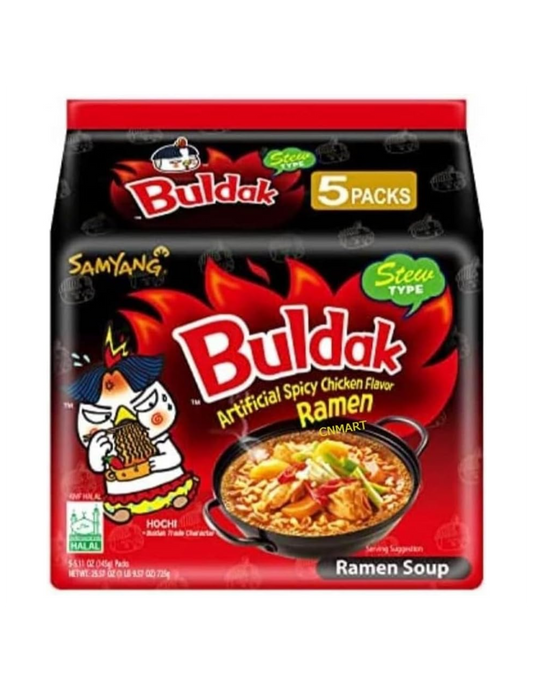 Samyang Hot Chicken Flavour Buldak Ramen Noodles Stew 5 Pack x 8 Bundles