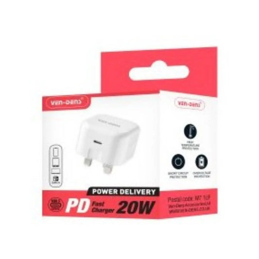 Ven-Dens PD 20w Fast Charger Wall Plug (Pack of 1)
